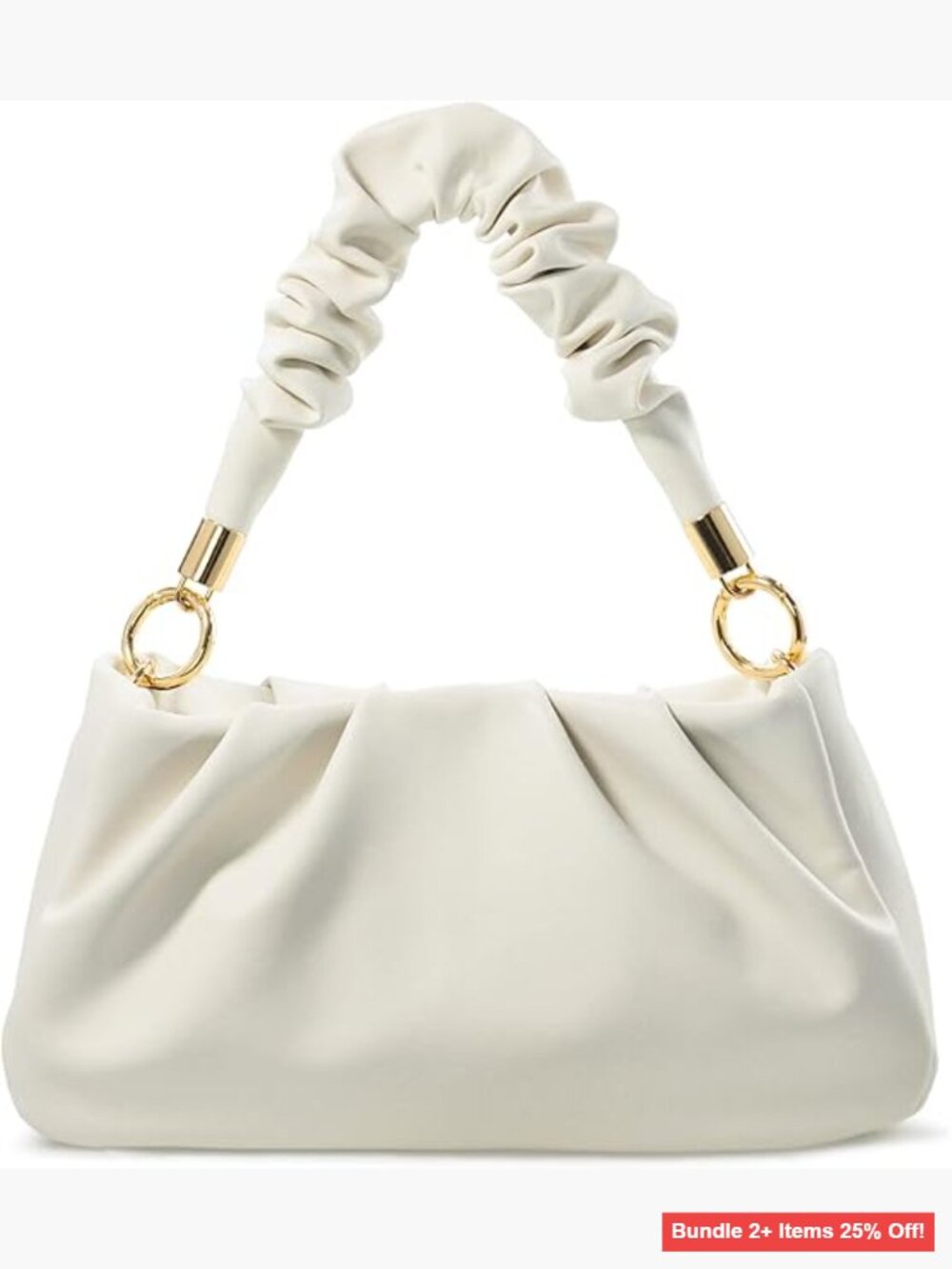 Vegan Leather Hobo Shoulder Bag with Chain Strap, Clutch Convertible